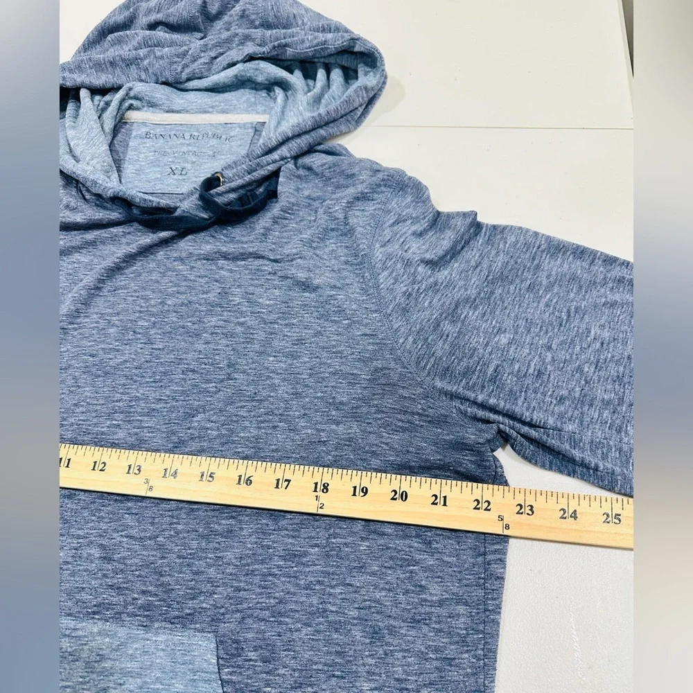 Banana Republic “The Vintage T” Mens Hooded Blue Tees‎ Long Sleeve Size XL